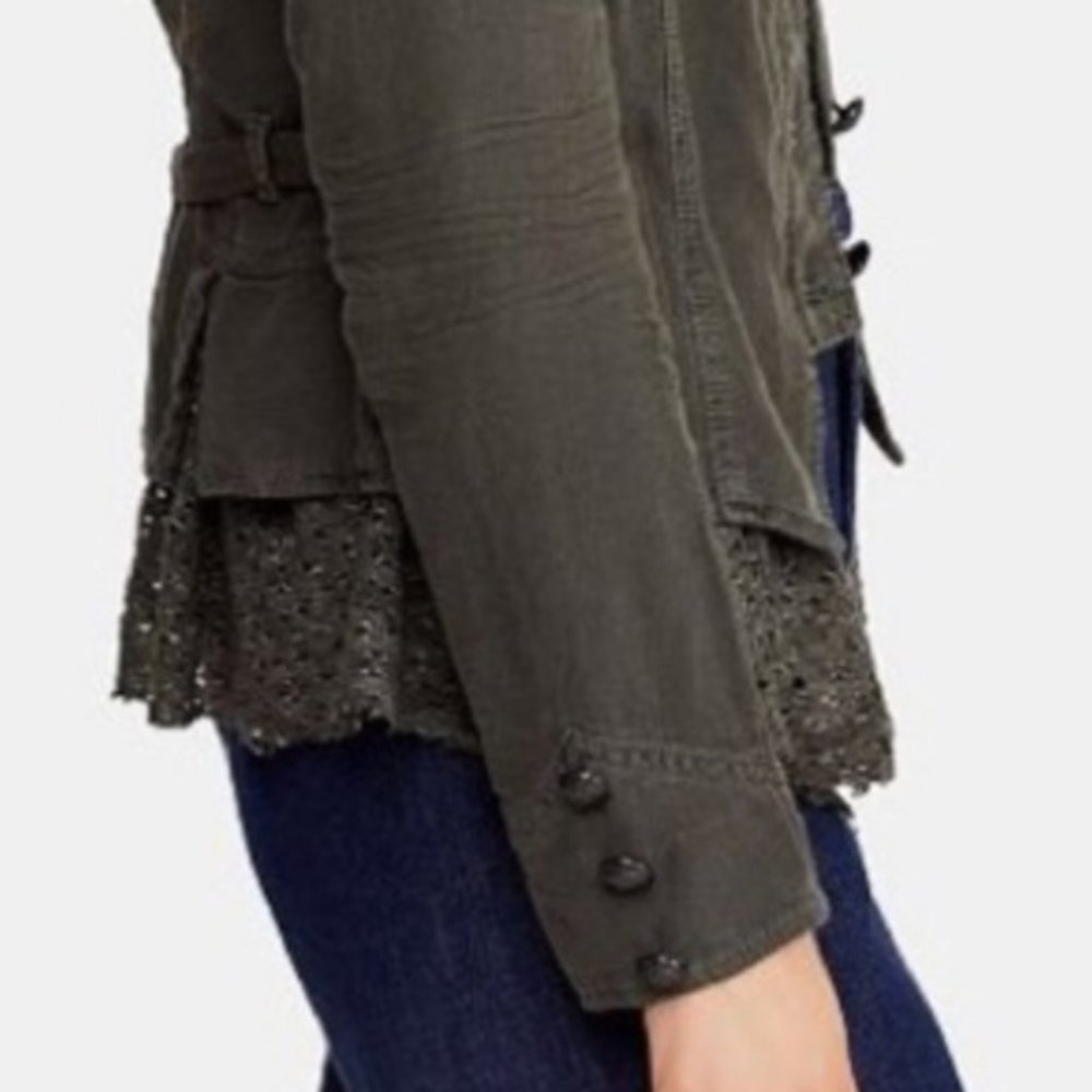 NWOT Free People Emilia green military jac… - Picture 3 of 7
